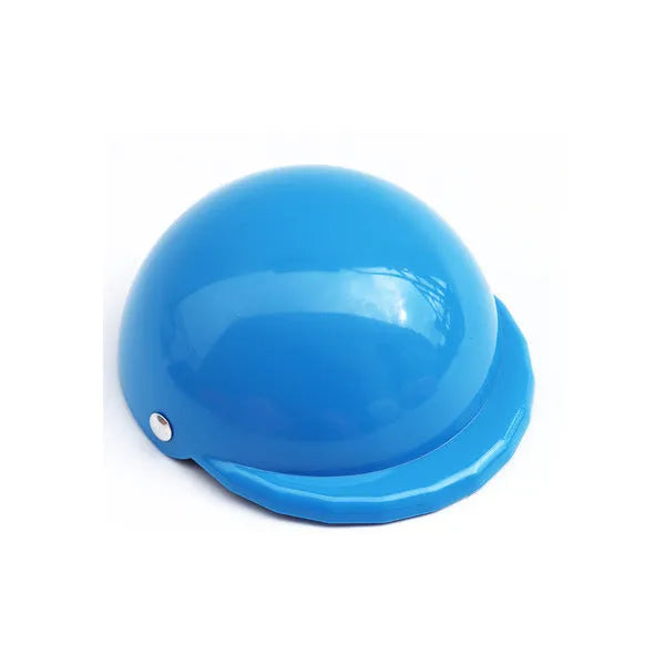 Plastic dog motorcycle helmet cap in pink colour showing Japanese Korean style design with size measurement
