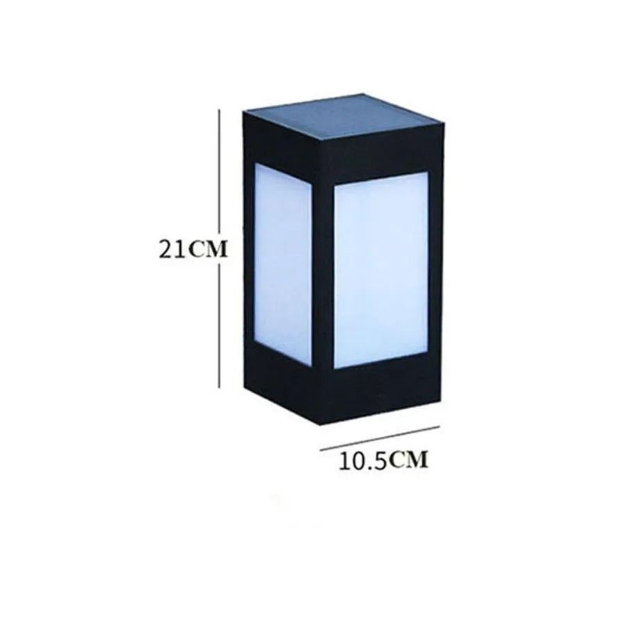 Solar garden light with LED illumination for outdoor courtyards and patios