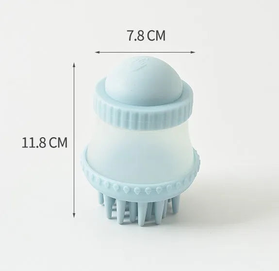 Multifunctional pet bathing brush with silicone TPR bristles in pink, 11.8x7.8cm, for dogs and cats