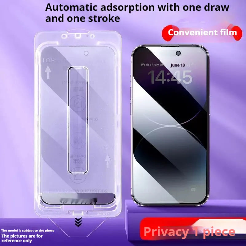 Tempered glass phone film for iPhone with dust-free bin, Ultra Clear and Peep-proof options