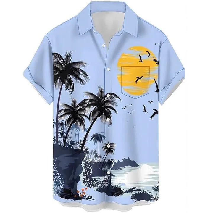 Men's camouflage pattern slim fit casual shirt with cardigan styling in multiple colour options
