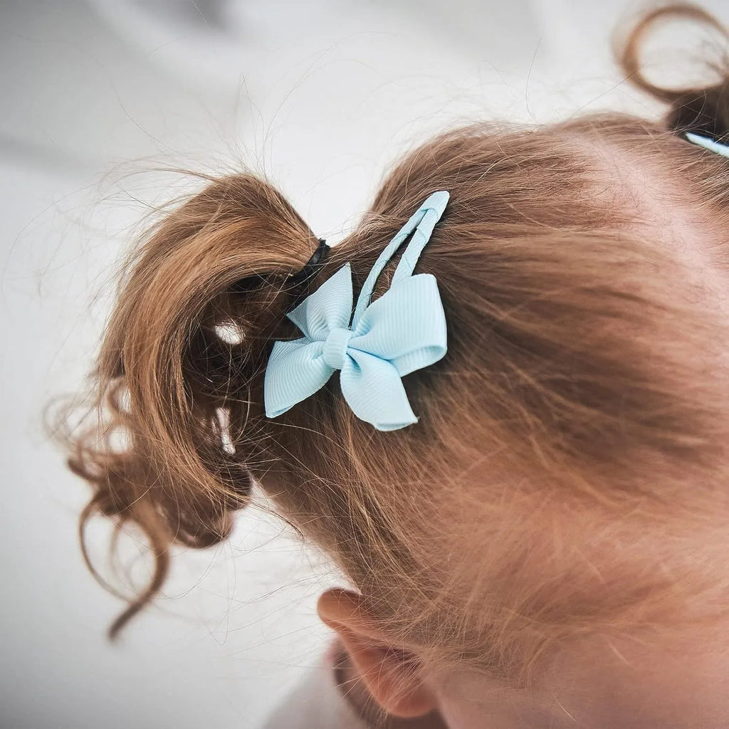 40-piece set of baby hair bows with grosgrain ribbon and fully wrapped snap clips
