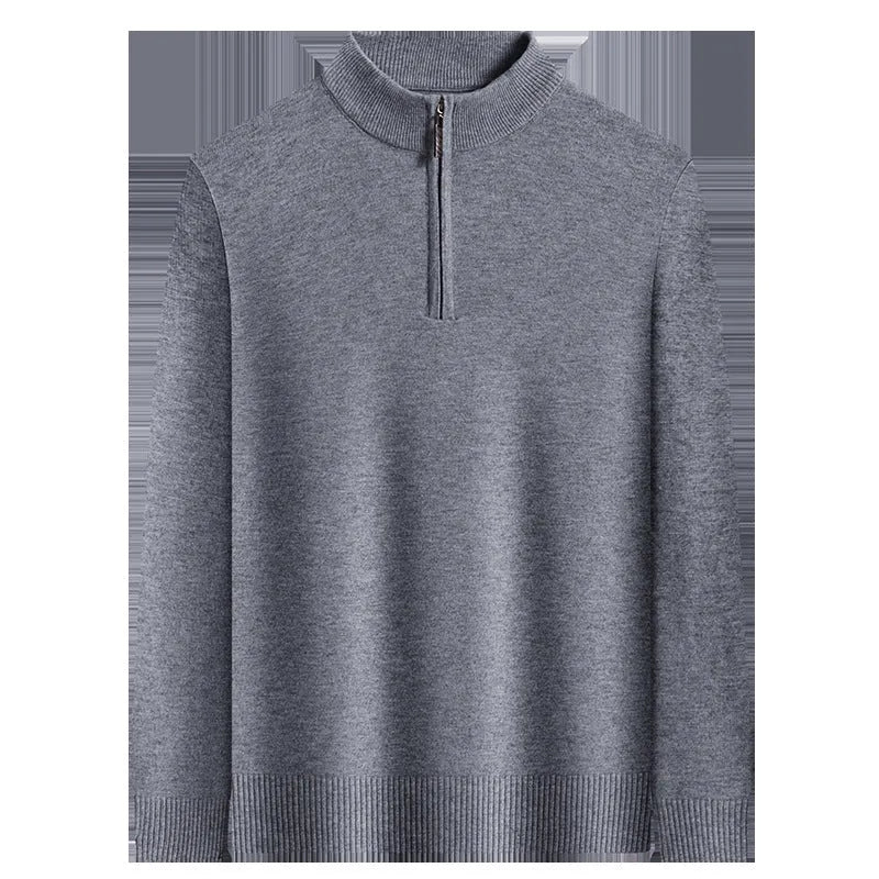 Men's zipper casual bottoming sweater in loose fit, long sleeves, seven colour options