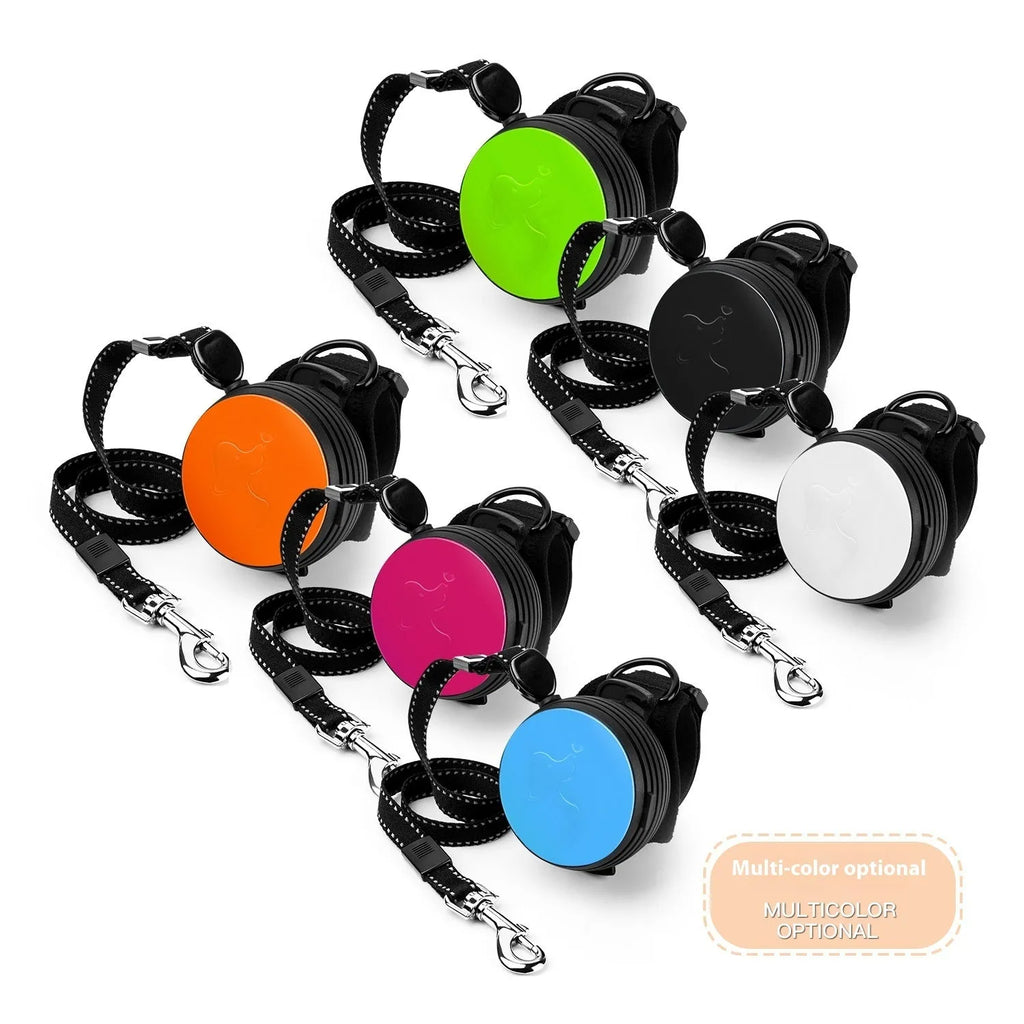 3-metre explosion-proof retractable dog leash in bright colours with automatic retraction mechanism