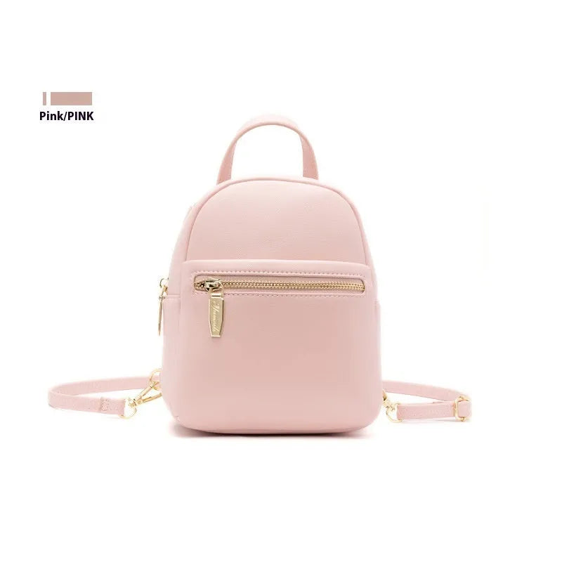 Soft PU mini backpack in street trend style with three-dimensional pocket and six colour options