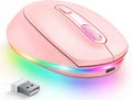 Lightweight 24g rechargeable wireless mouse for laptops, shown in various colour options.