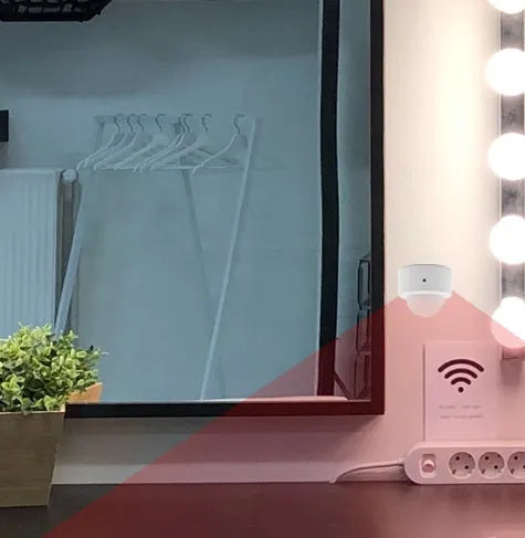 White infrared motion sensor with ZigBee connectivity for home automation systems