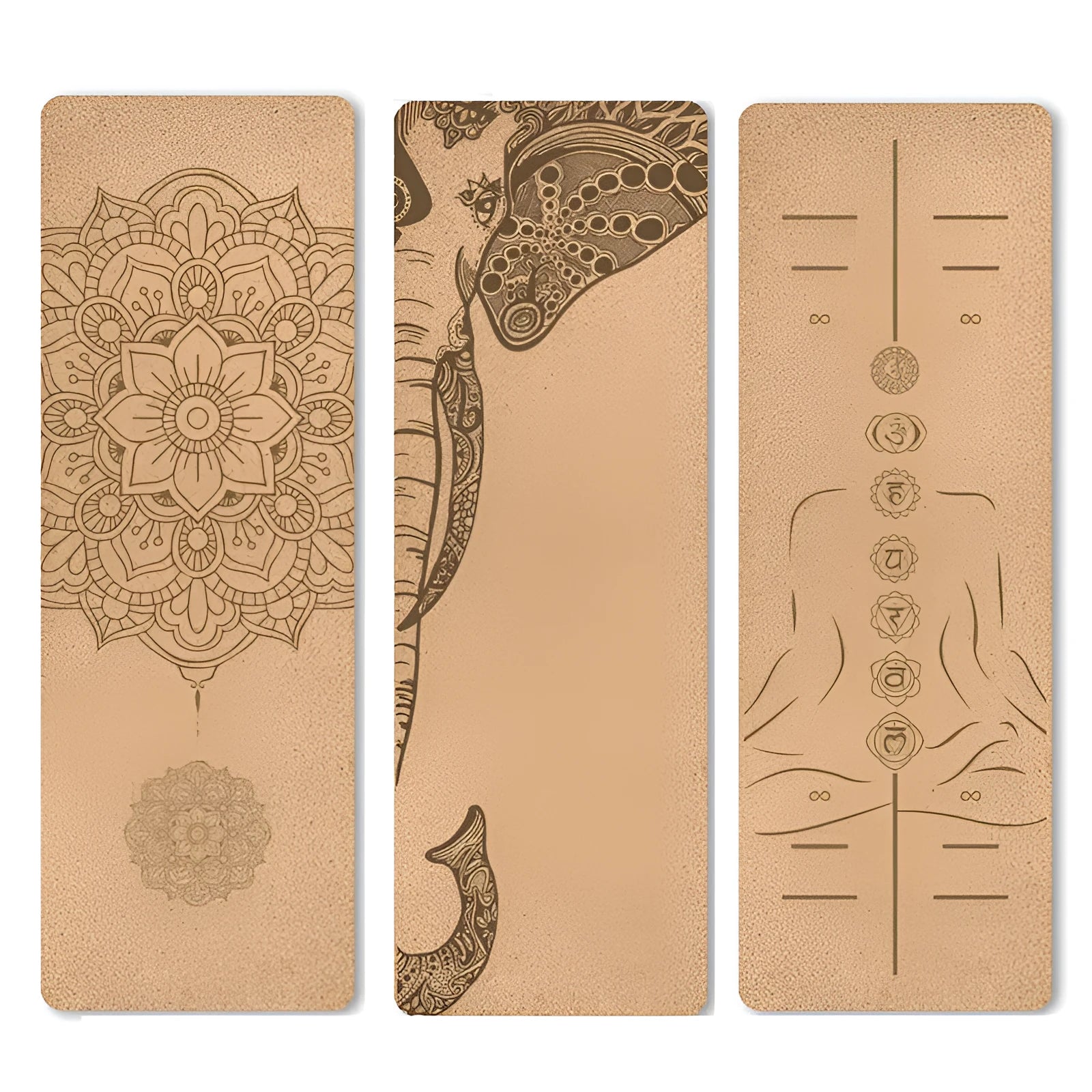 Portable cork yoga mat 183x61cm non-slip TPE eco-friendly exercise mat in green colour