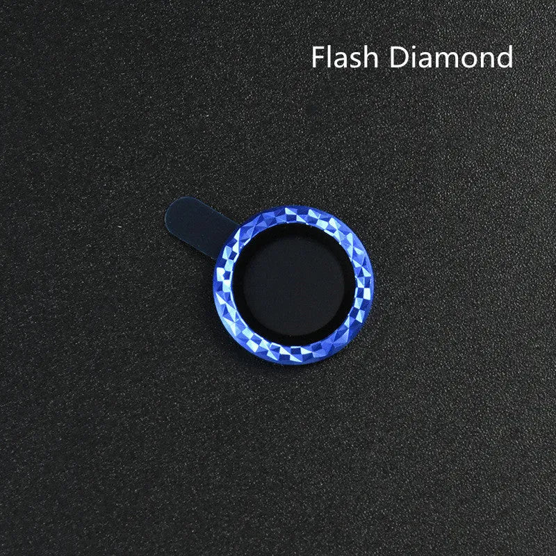 iPhone 12 camera lens protector with black aluminium alloy ring and clear tempered glass film installed.