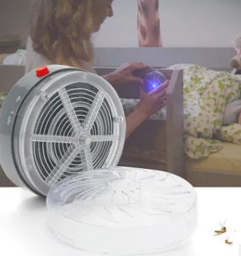 Home solar mosquito killer, plastic circle design with blue light, L10 x H10 x D5cm