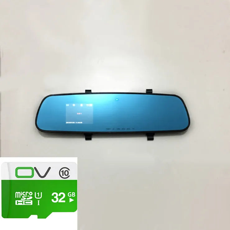 1080P HD rearview mirror driving recorder with 2.4-inch display, 100-degree lens, and black edged dual lens option