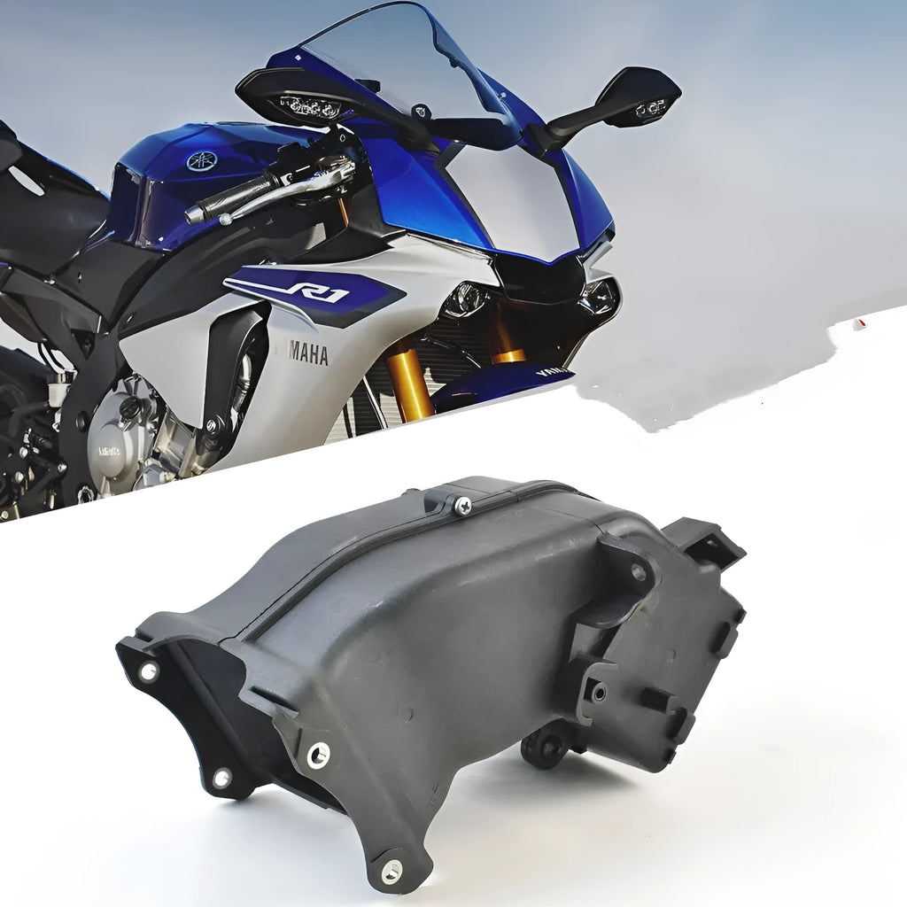 Black polymer ventilation pipe for Yamaha motorcycle engine intake, dimensions 280mm by 170mm.