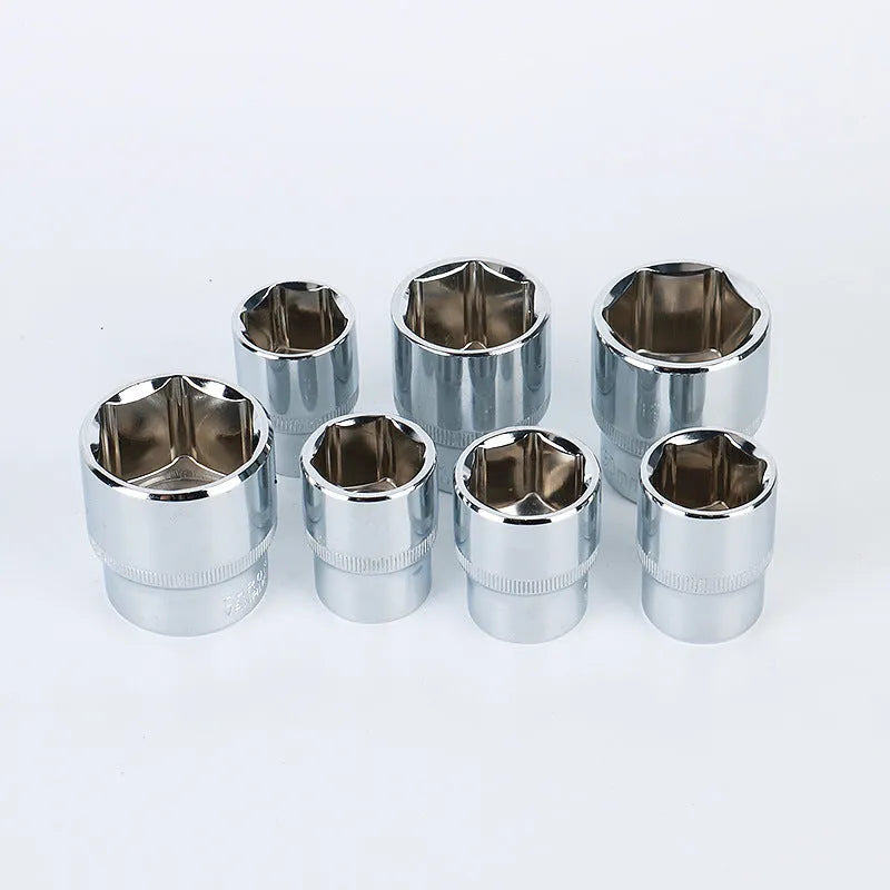 61-piece metric socket wrench set with chrome vanadium steel tools in a box for car and mechanical repair.