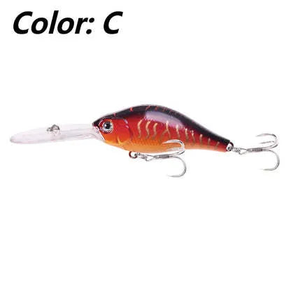105mm deep diving minnow fishing lure with long tongue board in multiple colour options