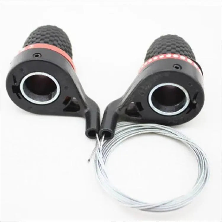 Black bicycle handlebar rotary governor shifting handle set with cables and grips for mountain bike