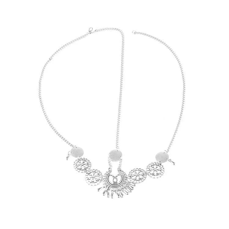 Boho style festival headband jewellery in ancient silver or matt gold, alloy with nickel-free plating, 28.9g