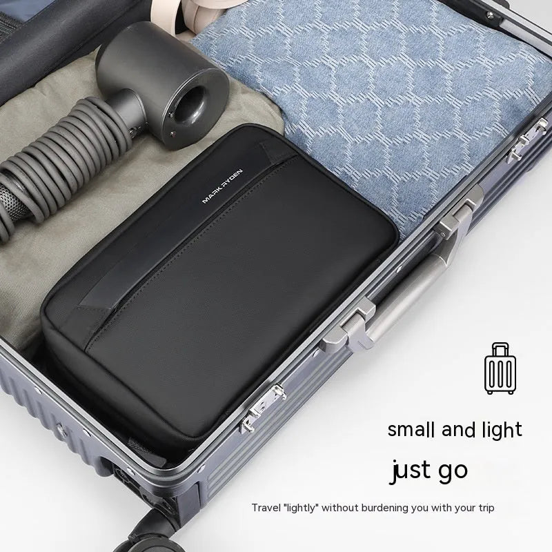 Oxford cloth wet dry separation storage bag with multi-layer compartments in elegant black, graphite grey, olive green, or technology grey.