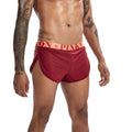 Men's mesh boxer briefs in solid colours with mid-waist design