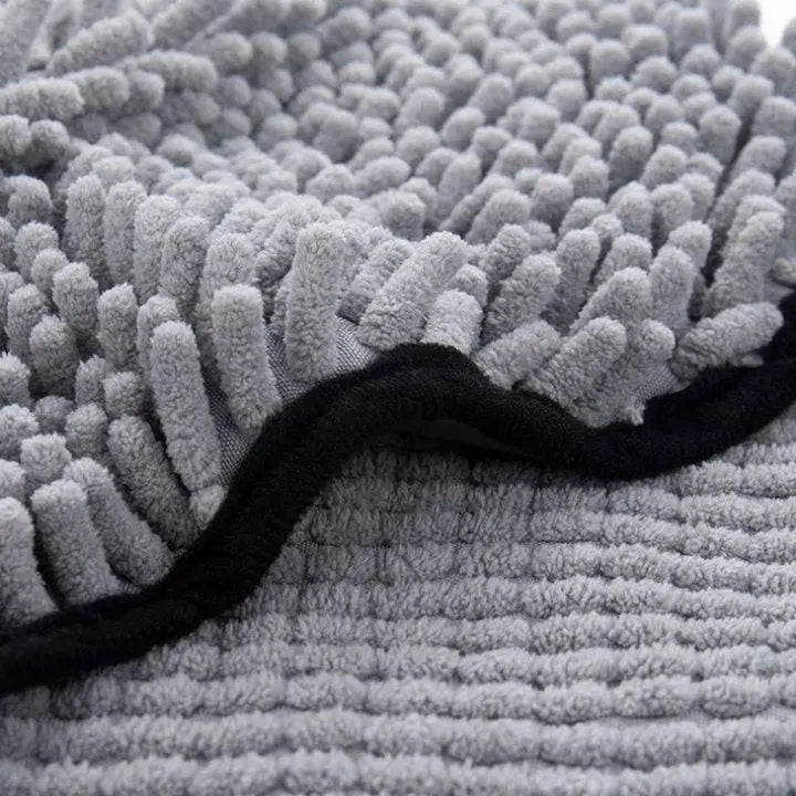 Blue pet bath robe towel measuring 62 by 23 cm for drying dogs and cats
