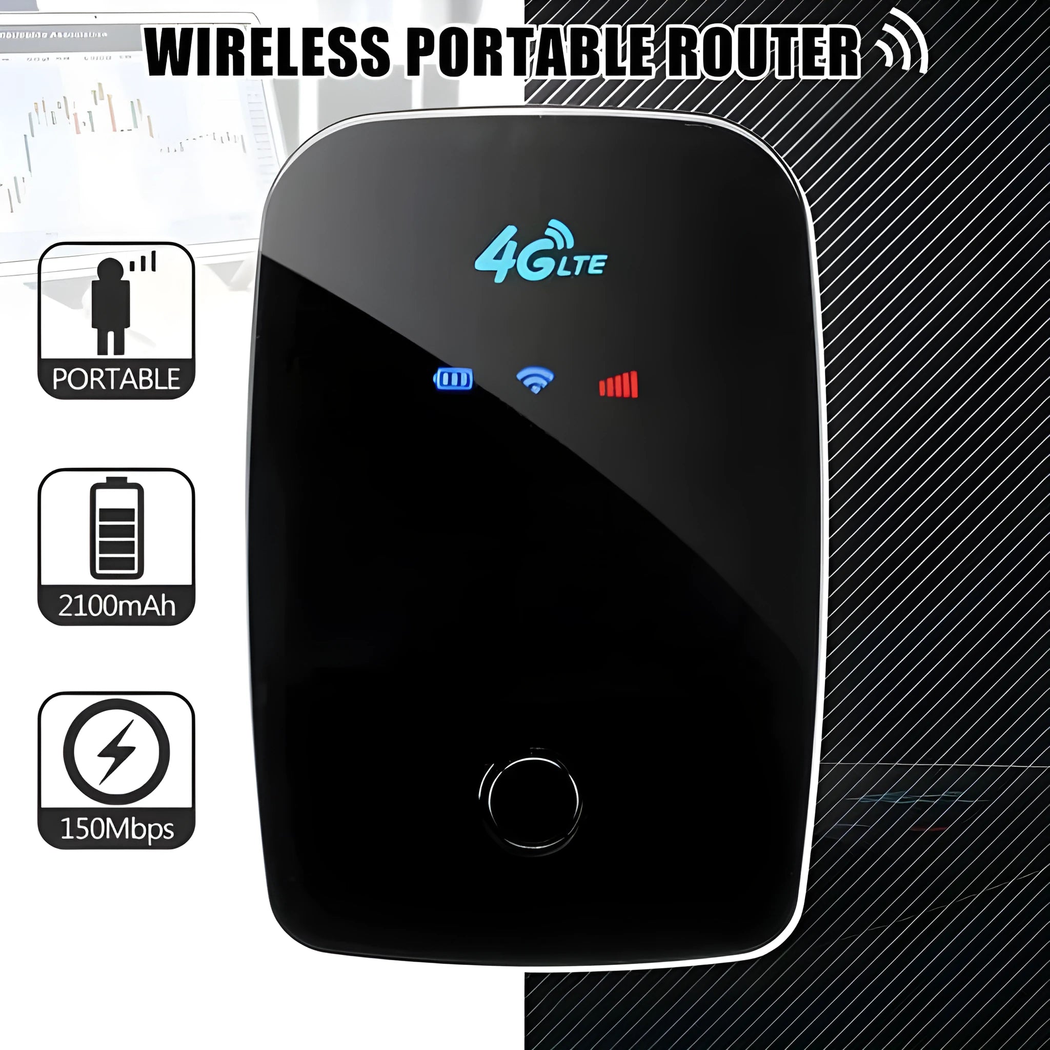4G LTE FDD portable wireless WiFi hotspot device for mobile broadband internet