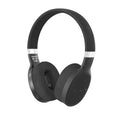 Folding wireless Bluetooth sports headset shown in black, white, grey, or blue colour options.