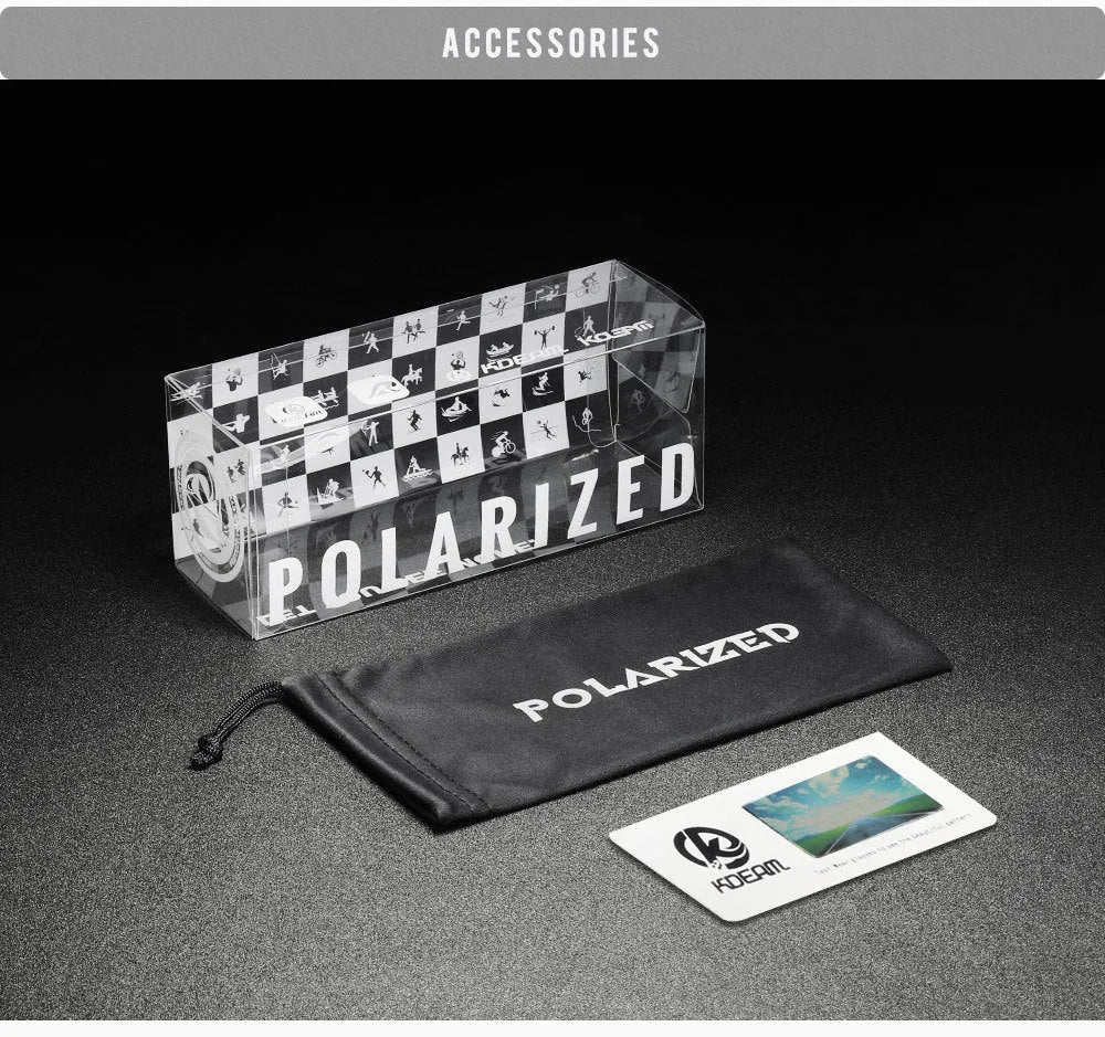 Polarized cycling sunglasses with frameless TR90 frames available in multiple colours