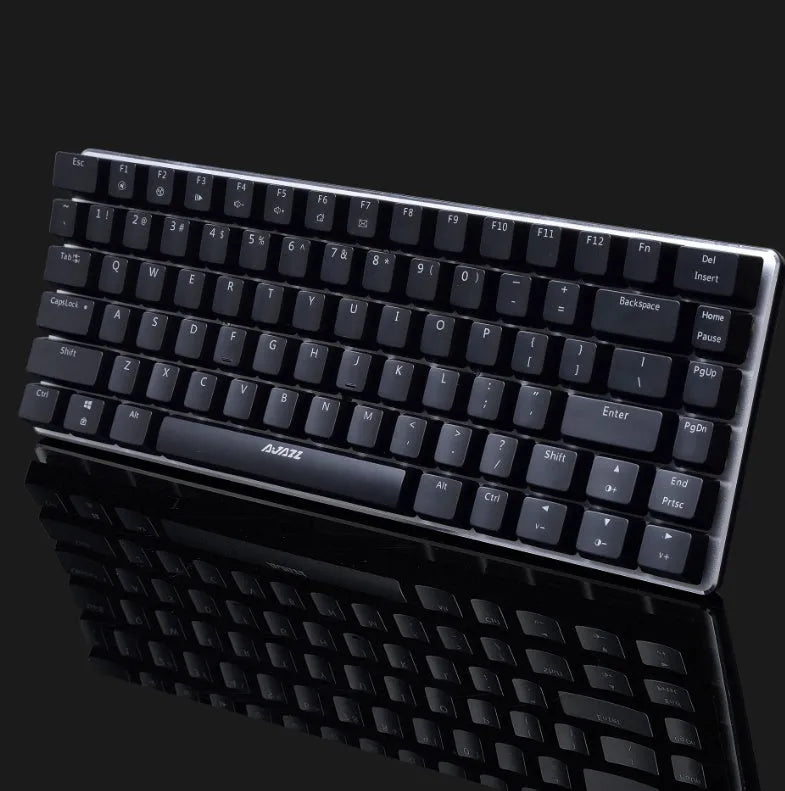 Black AK33 RGB mechanical gaming keyboard with 82 keys, wired USB connection, and seven-colour backlight.