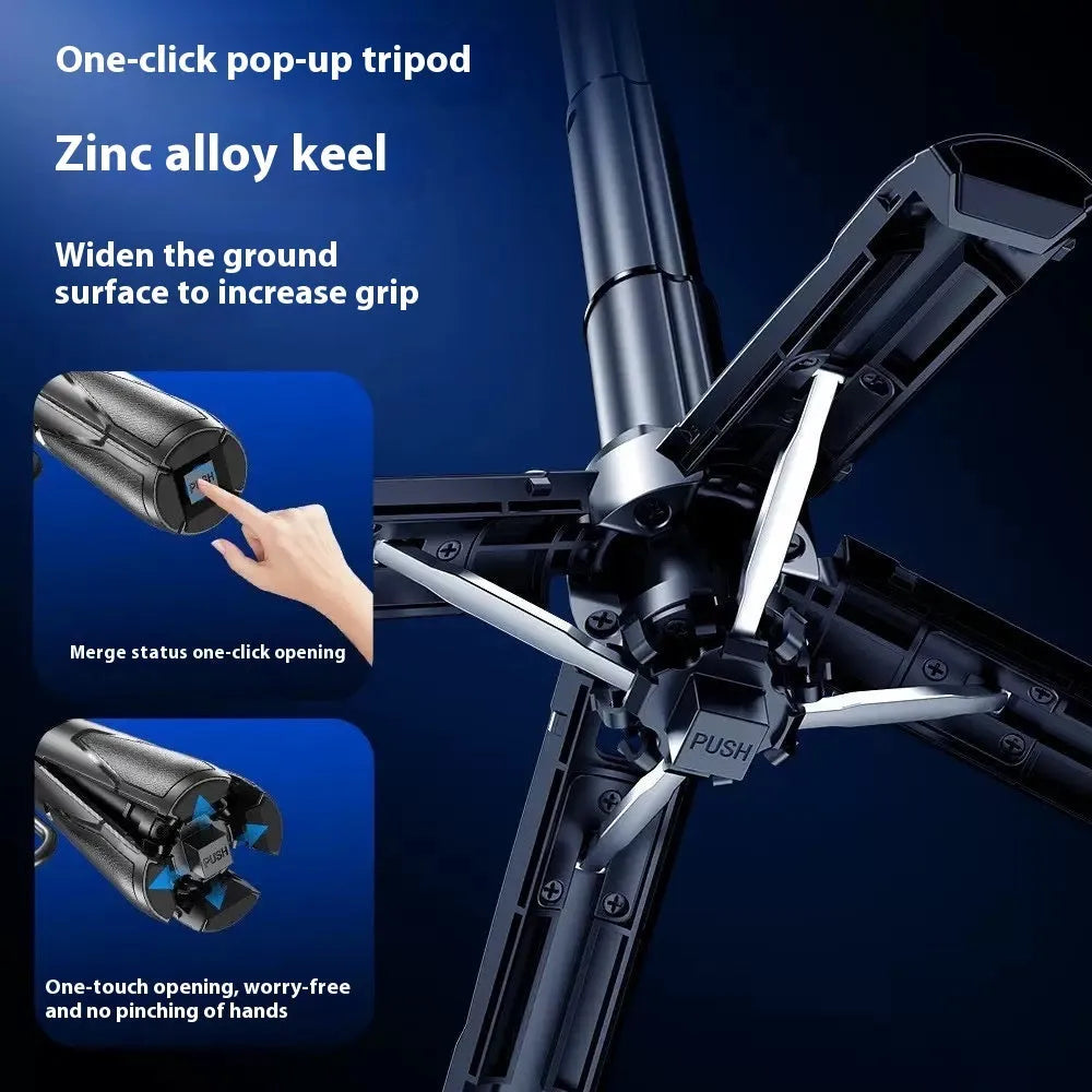 P15 Handheld Stabilizer selfie stick in black or white with Bluetooth remote, phone bracket, and optional H1 or H2 light