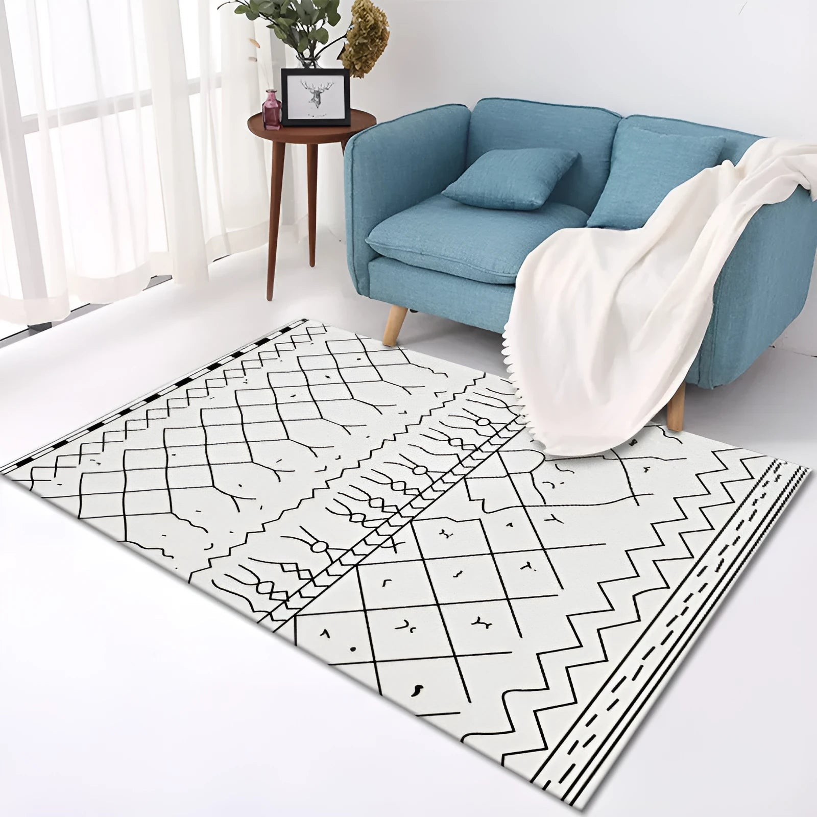 Home crystal velvet carpet in rectangular shape with machine-woven polyester surface and multiple size options