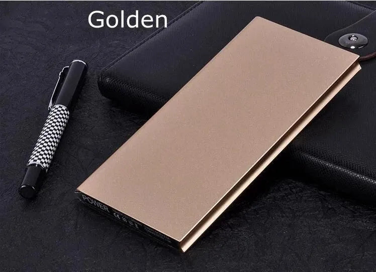 USB charging treasure 8000mAh aluminium alloy power bank with LED light in Gold