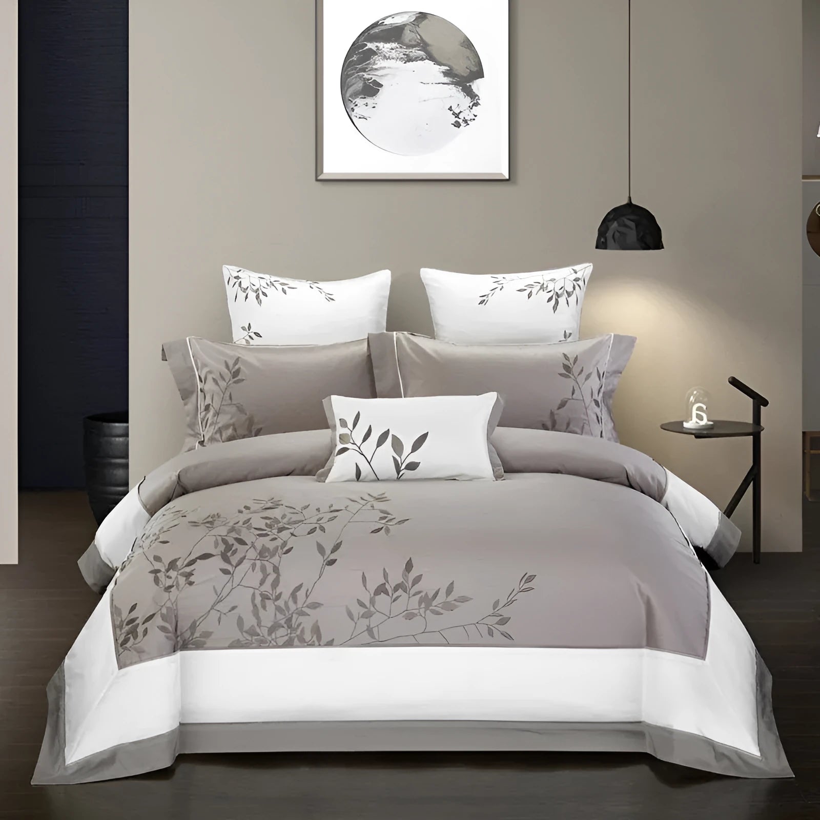 Pure cotton embroidery bedding set in a choice of five colour designs and two sizes