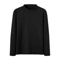 Men's mid-neck knitted pullover jumper in khaki, black or beige, slim fit long sleeve polyester sweater