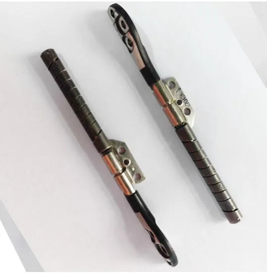 MacBook Pro 15-inch A1286 laptop screen hinge shaft replacement part on foam packaging.