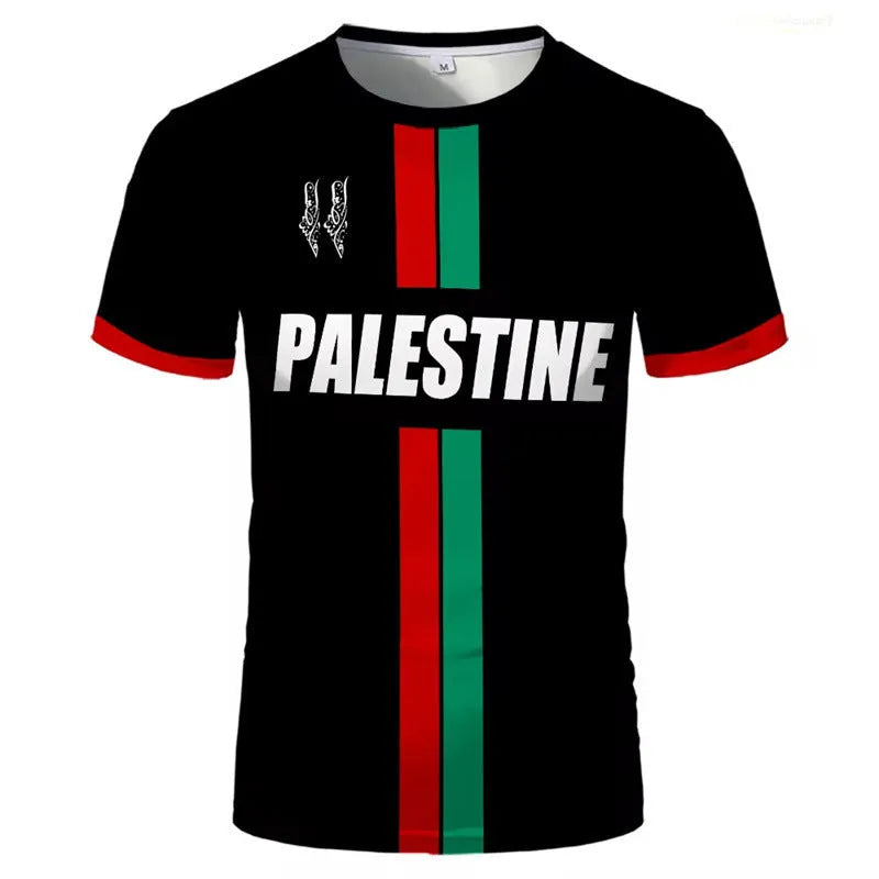 Black 3D printed football graphic on a white short sleeve t-shirt showing textured design.