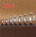 Circle zircon perforated stud earrings in gold, rose gold, and silver colours showing different size options