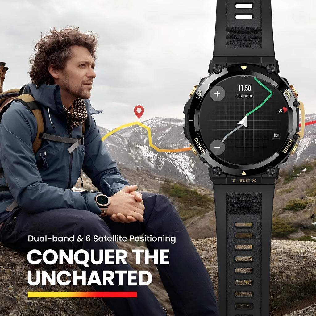 Round swimming fitness smart watch with silicone strap, heart rate and blood oxygen monitoring, 47.1x47.1x13.65mm