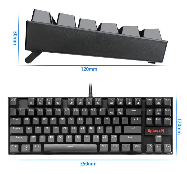 Monochrome luminous wired mechanical green axis keyboard set with mouse and headphones on a desk