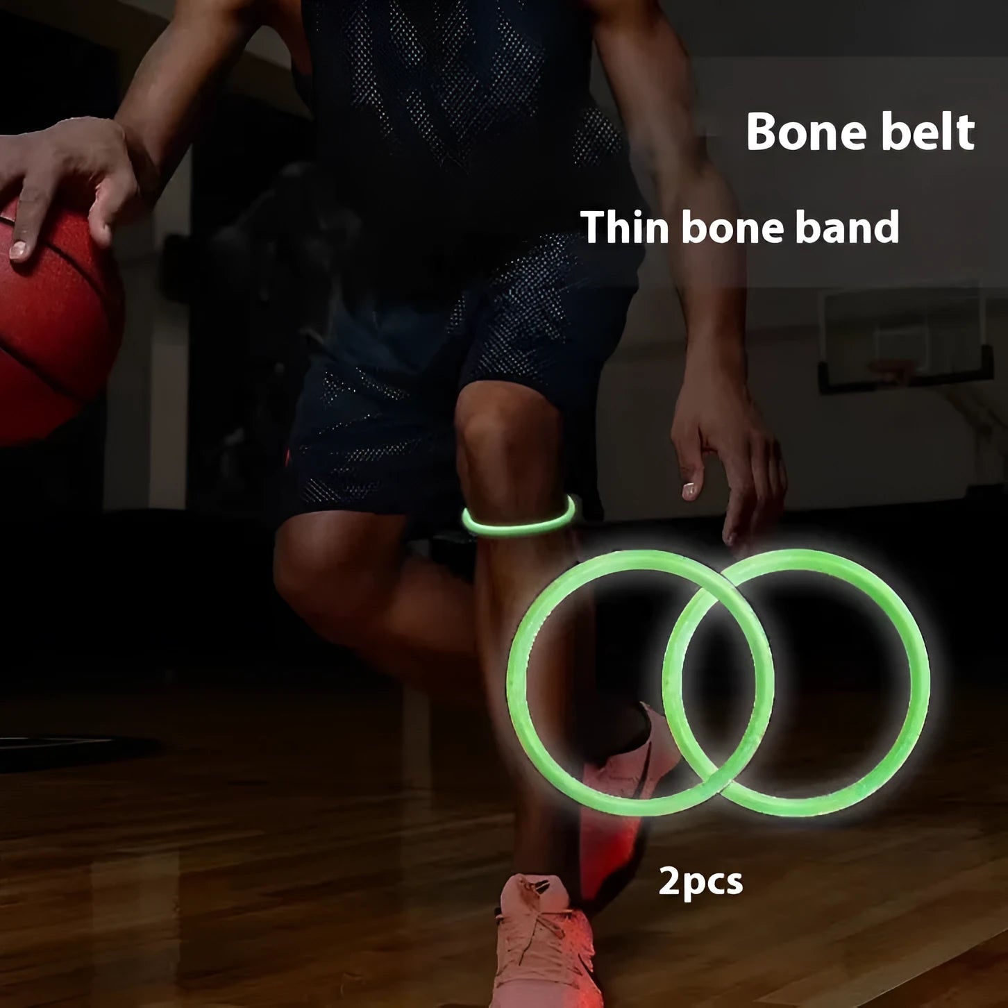Basketball knee pad with silicone construction and elastic bone strip in black colour