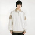 Men's hooded rabbit fur corduroy sweatshirt with drop shoulders and loose lapels in beige colour