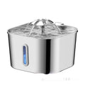 2.2L stainless steel pet water fountain with flower head vertical bar design for dogs and cats