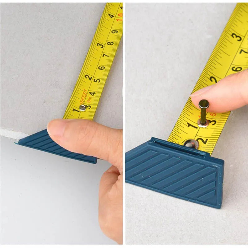 Blue aluminium alloy and TPR plastic one-hand woodworking cutter with a press-lock and measuring scale.