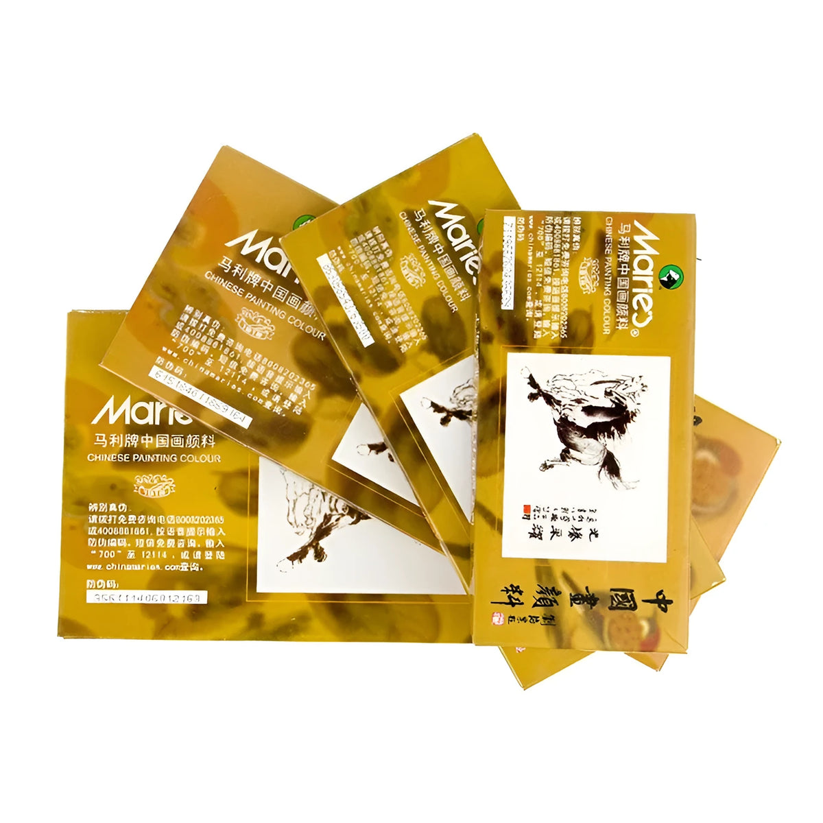 Chinese painting paint set with 12 to 36 traditional hue colours in 5 ml or 12 ml tubes