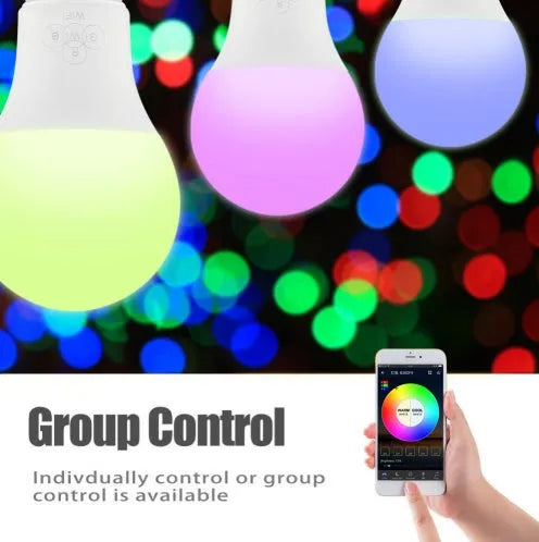 Smart LED light bulb E27 B22 4.5W RGB warm white 2700K-6500K dimmable app control, 60mm x 117mm