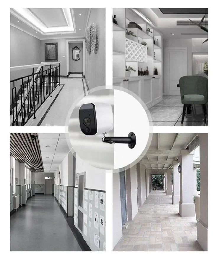 Solar powered wireless surveillance camera with 1080P HD lens and PIR motion sensor
