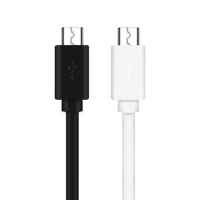 Double head Type-C data cable in black or white, 1m 1.5m 2m, with copper pin USB terminal and injection moulded head.