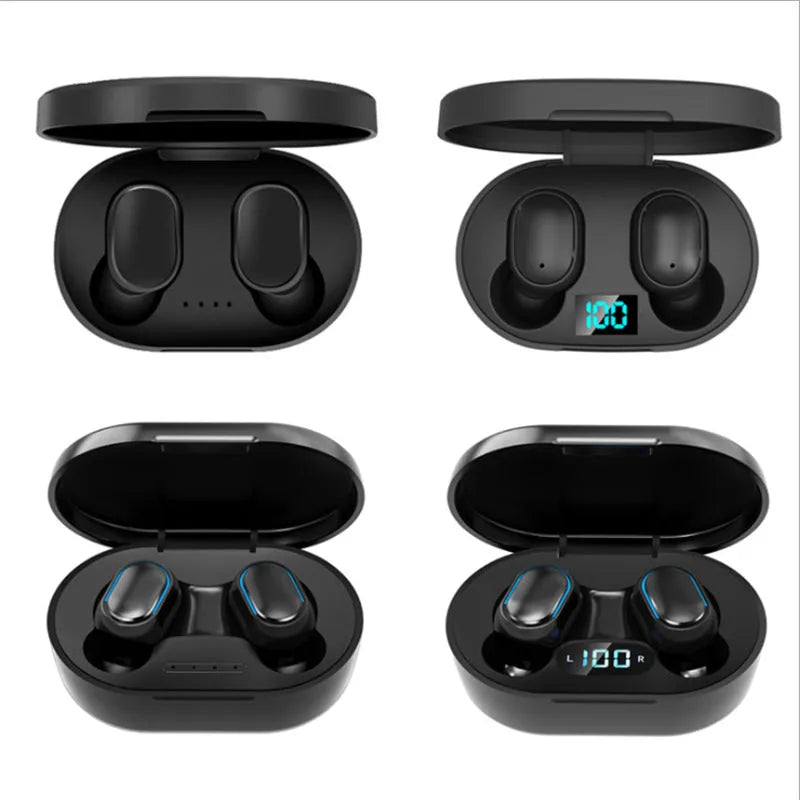 Bluetooth 5.0 TWS A6S earplug headset in black or white with 10 metre range and stereo sound
