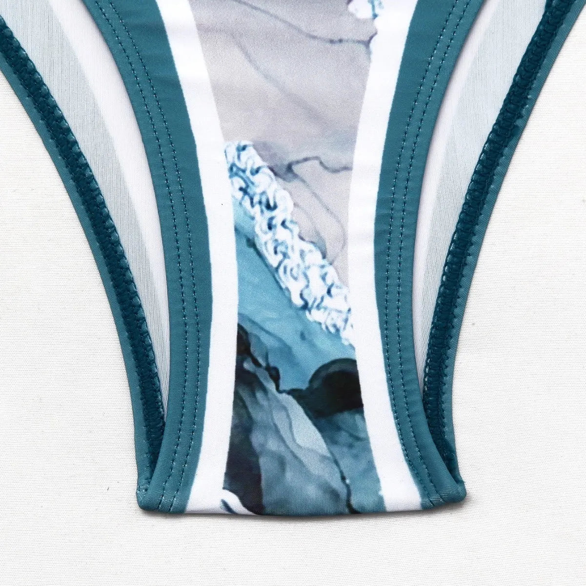 Women's polyester one-piece swimsuit two-piece set in picture colour, sleeveless briefs style, sizes S to XXL