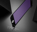 Black and white tempered glass screen protector for iPhone models showing soft edge HD and 3D carbon fibre design