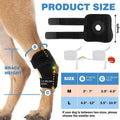 Black polyester pet leg guard for dog ACL support or cat joint protection.