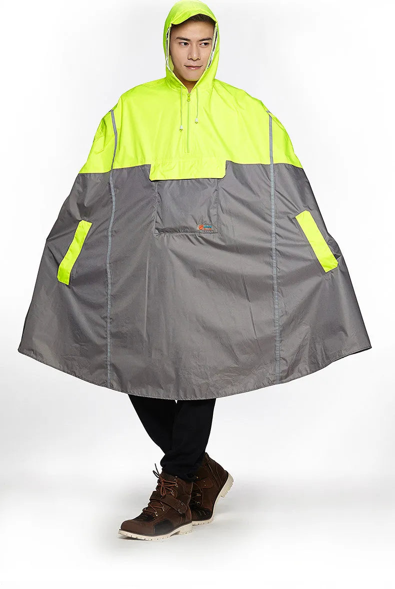 Multifunctional riding raincoat bicycle poncho 109cm length PU glue lightweight outdoor rain gear
